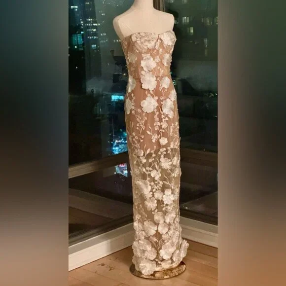 🆕 BRONX & BANCO 🧿 NWOT Jasmine Blanc Bridal Maxi Dress, Sz L US 8 - Picture 11 of 16